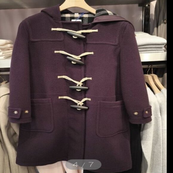 Burberry Belfield Women’s Wine Red Merino Wool Hooded Overcoat, All sizes - Picture 10 of 16